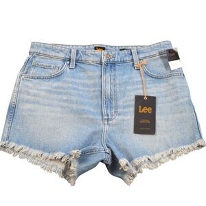 Lee High Rise Cut‎ Off Jean Shorts, Light Infinite Blue Vintage Modern 31 NEW